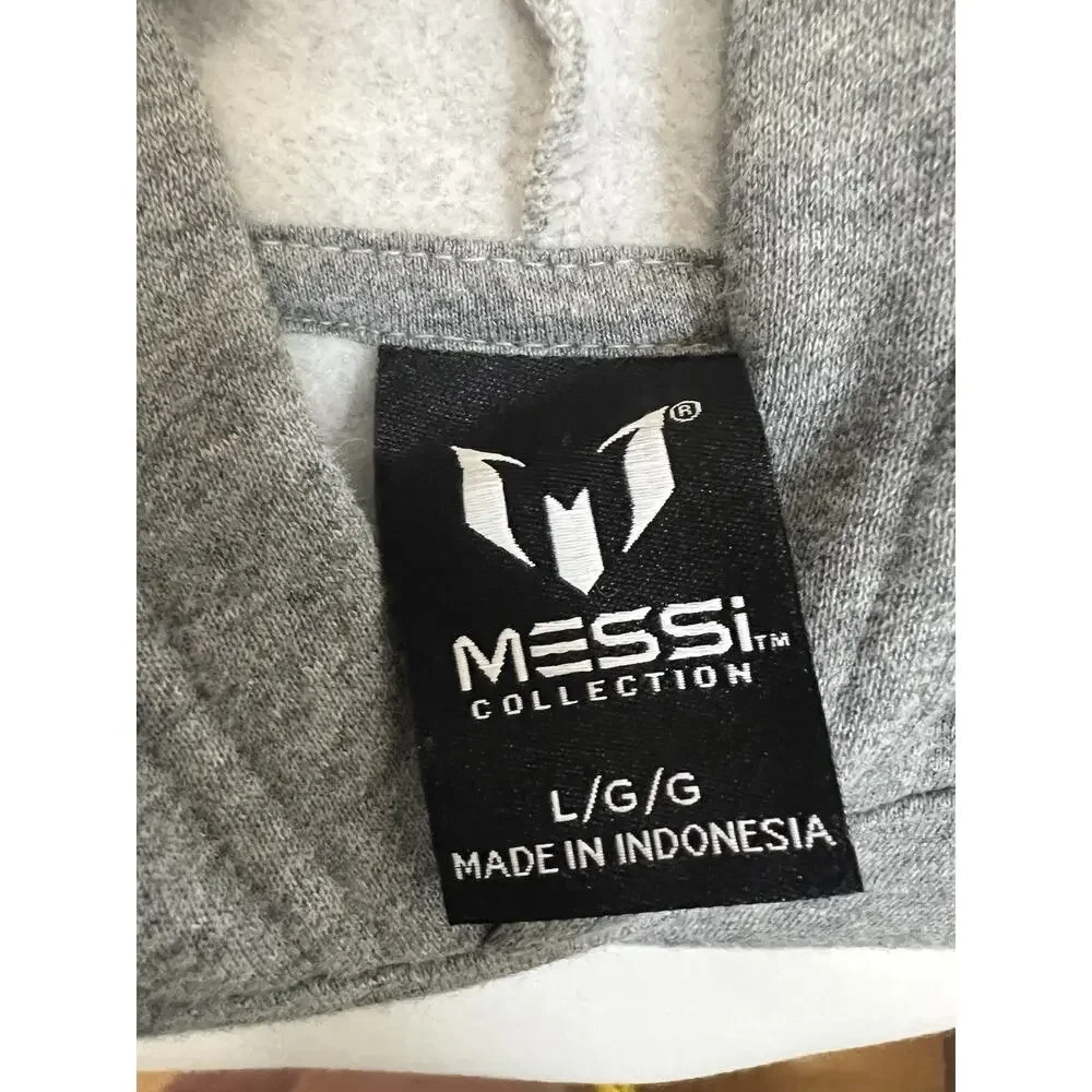 Messi Collection Unisex Kids Gray Pullover Hoodie, Graphic Messi, Size L